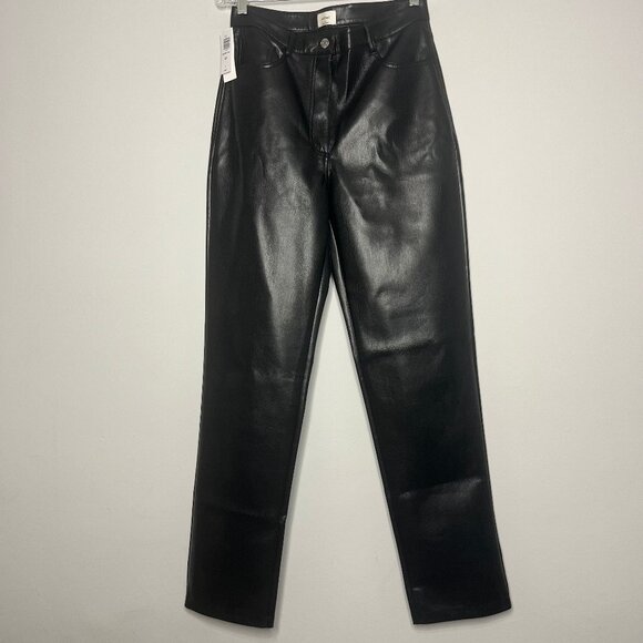 Aritzia Pants - Aritzia Wilfred Melina Tall High Rise Faux Leather Straight Leg Pants Womens 10